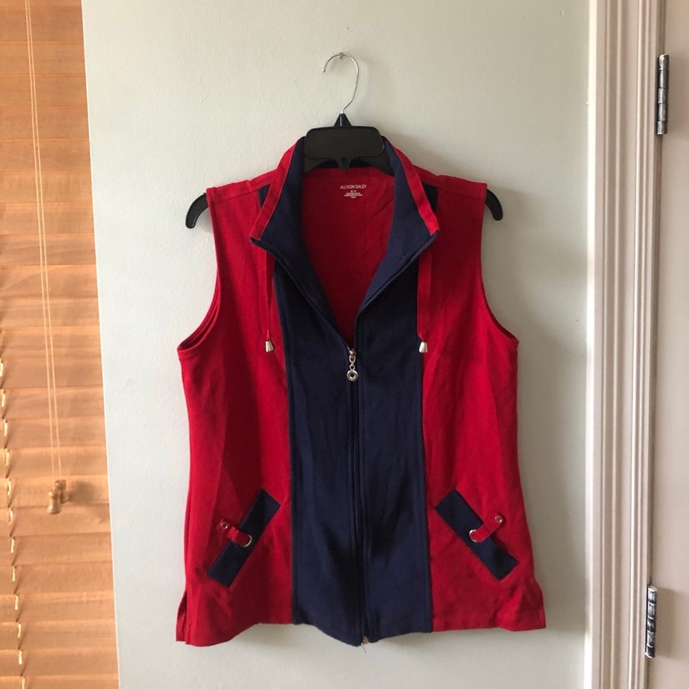 Allison Daley Red and navy vest - new with tags!
